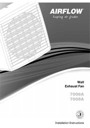 Installation Instructions - F1771/01 - 7006A, 7008A MaxAir Wall Exhaust Fan, 19000