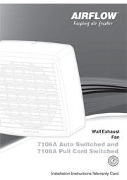 Installation Instructions - F1698/03 - 7106A, 7108A MaxAir Wall Exhaust Fan, 19005
