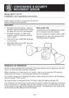 Installation Instructions - 96VH110/TS Convenience & Security Movement Sensor, 12962