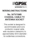 Installation Instructions - F219/03 - 30TV75MS Coaxial Cable TV Antenna Socket, 21079