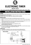Installation Instructions - 6322 Electronic Timer