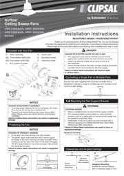 Installation Instructions - F2130/02 - ACES48ALR, ACES48R, 4HS1200R AirFlow Ceiling Sweep Fan, 23364