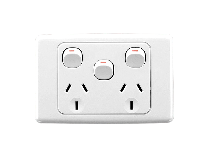 Clipsal - 2025XA - Twin Switch Socket Outlet, 250V, 10A, Removable ...