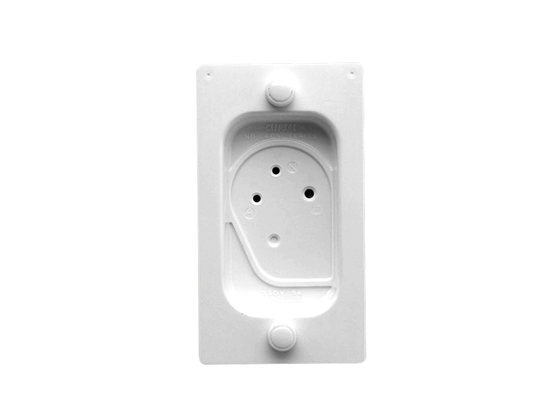 Clipsal 408/3 Clock Point Socket Outlet, 250VAC, 3 Pin, White Electric