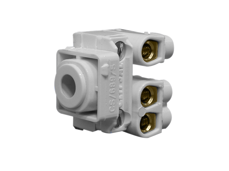Clipsal 38TB Cord Outlet Terminal Block, With Grommet, White Electric
