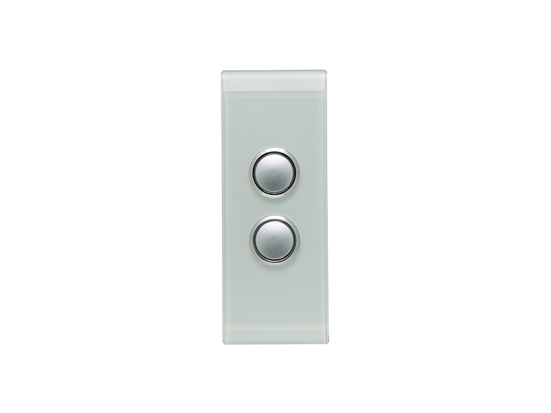 Clipsal 4062PBL Push Button Switch, LED, 2 Gang, Saturn 4000 series