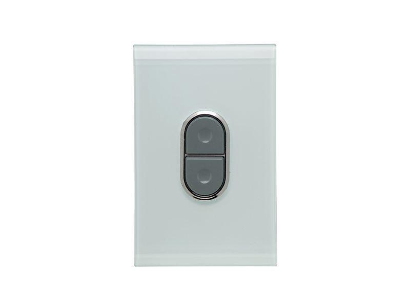 Clipsal 4062PBL Push Button Switch, LED, 2 Gang, Saturn 4000 series