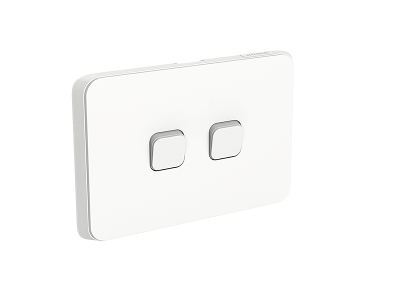 Clipsal 3042HA Clipsal Iconic Flush Switch, 2 Gang, Horizontal