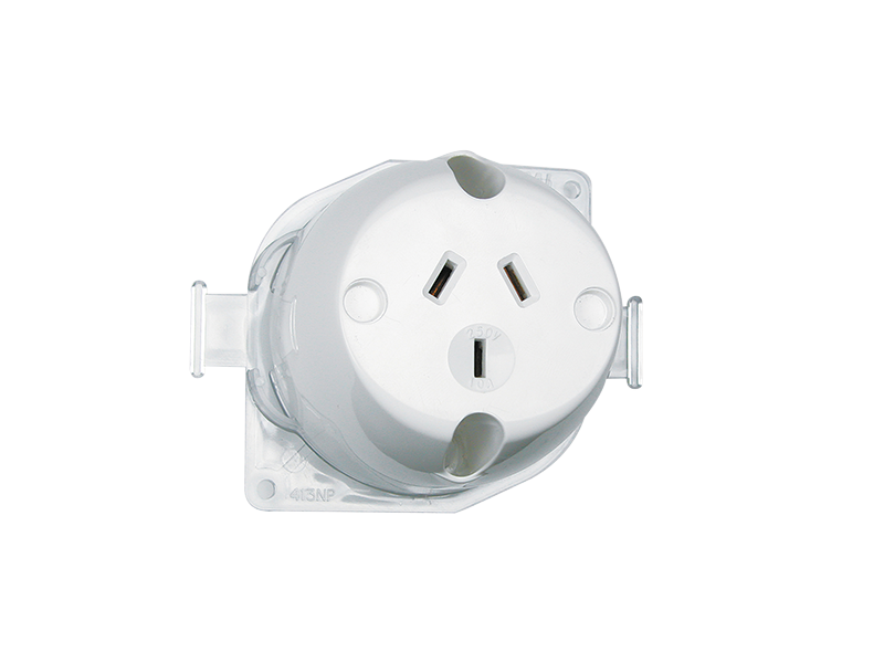 Clipsal 413QC Single Socket Outlet, 250VAC, 10A, 3 Pin, Quick