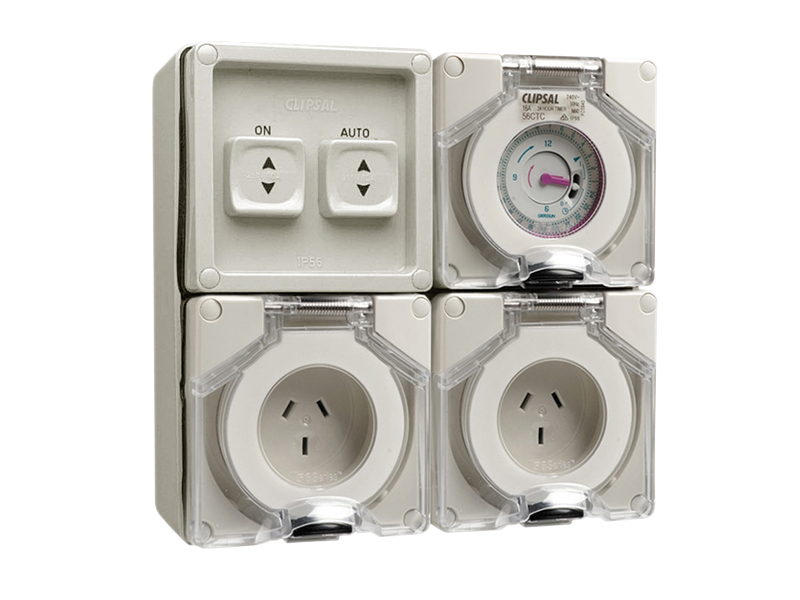 Clipsal 56CTC2SO Switched Socket Outlet, 250V, 10A, 3 Flat Pin