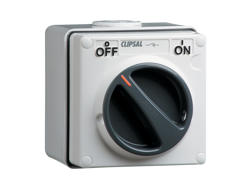 Clipsal 56SW132 Surface Switch, 1 Gang, 1 Pole, 250VAC, 32A