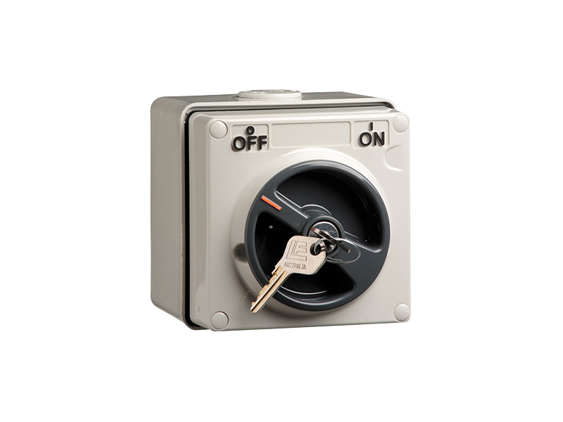 Clipsal 56K1SW120 Surface Switch, 1 Pole, 250VAC, 20A, Key Operated, Off Locking Position