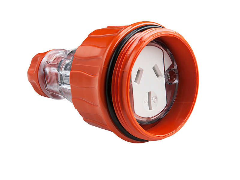 Clipsal 56CSC315 Cord Extension Socket, 3 Flat Pin, 250V, 15A