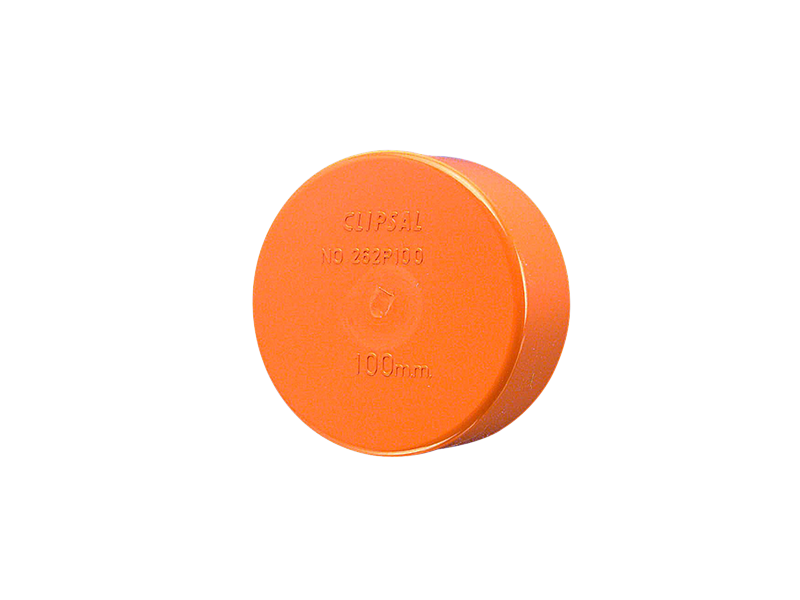 Clipsal 262P100 Conduit End Cap, 100mm, Pressure Pipe, Electric Orange
