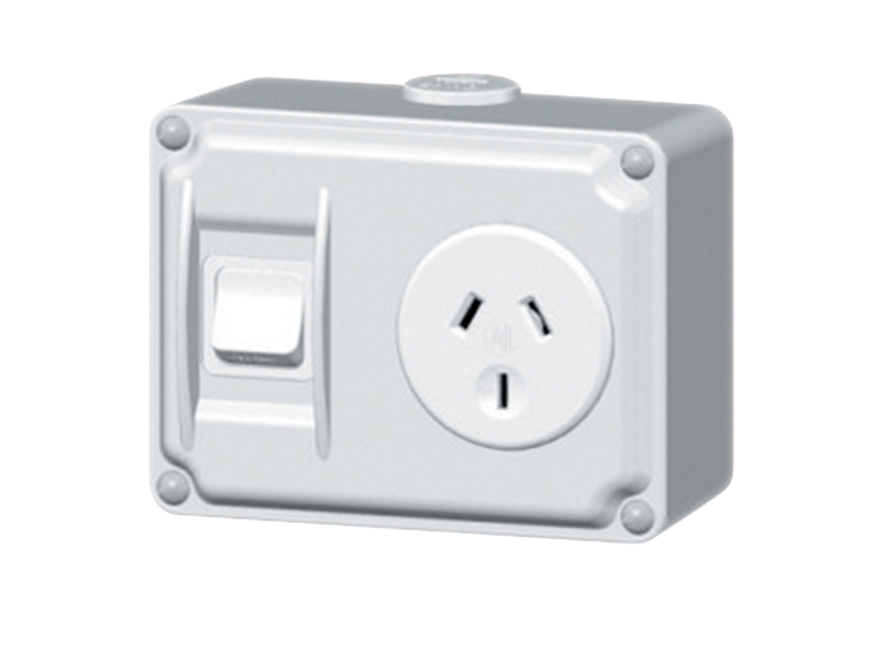 Clipsal RPC310M Single Switch Socket Outlet, 250V, 10A, 3 Flat Pin