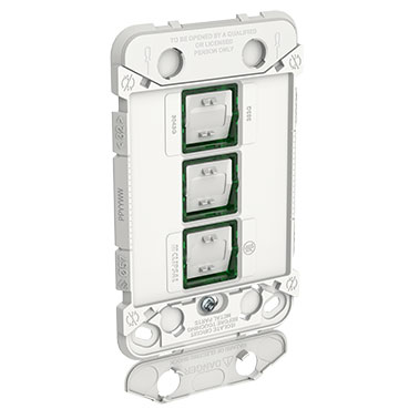 Clipsal Iconic Gridplate And Mechanism, 3 Gang, 250V, 10AX